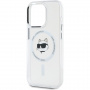 Karl Lagerfeld IML Choupette Head Metal Frame Cover s MagSafe za iPhone 15 Pro Max - prozirna