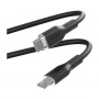 PURO Soft kabel za punjenje i prijenos podataka USB-C / Lightning za iPhone / iPad / iPod / AirPods - 1,5 m - crni