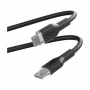 PURO Meki kabel za punjenje i prijenos podataka USB-C / USB-C za iPhone / iPad / AirPods - 1,5 m - crni