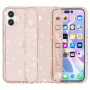 Prozirna maska sa šljokicama za iPhone 16 - rose gold