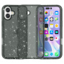 Prozirna maska sa šljokicama za iPhone 16 Plus - siva