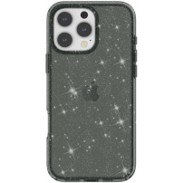 Prozirna maska sa šljokicama za iPhone 16 Pro Max - siva