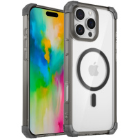 Prozirna maska s okvirom u boji i MagSafe za iPhone 16 Pro Max - siva