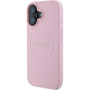 Guess Grained Classic Logo maska sa MagSafe za iPhone 16 - roza