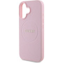 Guess Grained Classic Logo maska sa MagSafe za iPhone 16 - roza