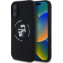 Karl Lagerfeld Silikonska maska Karl and Choupette sa MagSafe za iPhone 16 Plus - crna