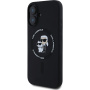 Karl Lagerfeld Silikonska maska Karl and Choupette sa MagSafe za iPhone 16 Plus - crna