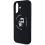 Karl Lagerfeld Silikonska maska Karl and Choupette sa MagSafe za iPhone 16 Plus - crna
