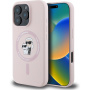 Karl Lagerfeld Silikonska maska Karl and Choupette sa MagSafe za iPhone 16 Pro - Pink