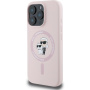 Karl Lagerfeld Silikonska maska Karl and Choupette sa MagSafe za iPhone 16 Pro - Pink