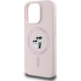 Karl Lagerfeld Silikonska maska Karl and Choupette sa MagSafe za iPhone 16 Pro - Pink