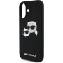 Karl Lagerfeld Silikonska maska Double Heads sa MagSafe za iPhone 16 Plus - crna