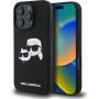 Karl Lagerfeld Silikonska maska Double Heads sa MagSafe za iPhone 16 Pro - crna