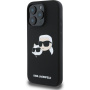 Karl Lagerfeld Silikonska maska Double Heads sa MagSafe za iPhone 16 Pro - crna