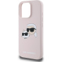 Karl Lagerfeld Silikonska maska Double Heads sa MagSafe za iPhone 16 Pro - Pink