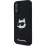 Karl Lagerfeld Choupette Head Silicone Cover sa MagSafe za iPhone 16 - crna