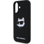 Karl Lagerfeld Choupette Head Silicone Cover sa MagSafe za iPhone 16 - crna