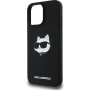 Karl Lagerfeld Choupette Head Silicone Cover sa MagSafe za iPhone 16 Pro Max - crna