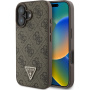 Guess 4G Strass Triangle Metal Logo Cover za iPhone 16 - smeđa