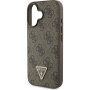 Guess 4G Strass Triangle Metal Logo Cover za iPhone 16 - smeđa