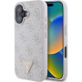 Guess 4G Strass Triangle Metal Logo maska za iPhone 16 - roza