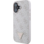 Guess 4G Strass Triangle Metal Logo maska za iPhone 16 - roza