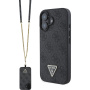 Guess 4G Strass Triangle Metalna maska s remenom za iPhone 16 - siva