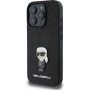 Karl Lagerfeld Fixed Glitter Metal Ikonik glitter maska za iPhone 16 Pro - crna