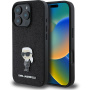 Karl Lagerfeld Fixed Glitter Metal Ikonik glitter maska za iPhone 16 Pro Max - crna