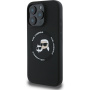 Karl Lagerfeld Silikonska maska K&CH Heads sa MagSafe za iPhone 16 Pro Max - crna