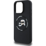Karl Lagerfeld Silikonska maska K&CH Heads sa MagSafe za iPhone 16 Pro Max - crna