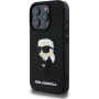 Karl Lagerfeld 3D Rubber Ikonik maska za iPhone 16 Pro - crna