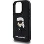 Karl Lagerfeld 3D Rubber Ikonik maska za iPhone 16 Pro - crna