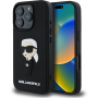 Karl Lagerfeld 3D Rubber Ikonik maska za iPhone 16 Pro Max - crna