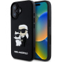 Karl Lagerfeld 3D Rubber Karl and Choupette maska za iPhone 16 - crna