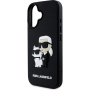 Karl Lagerfeld 3D Rubber Karl and Choupette maska za iPhone 16 Plus - crna