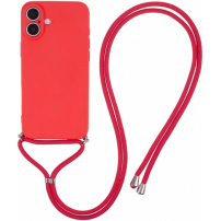 Zaštitna maska sa uzicom za iPhone 16 Plus - crvena