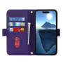 Flip case u stilu novčanika s remenom za iPhone 16 Pro - ljubičasta