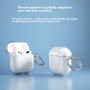 Prozirna svjetlucava torbica s karabinom za AirPods 4 / 5 - srebrna