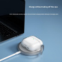 Prozirna futrola s karabinerom za AirPods 4 / 5 - plava