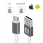 HAWEEL kabel za sinkronizaciju i napajanje s dvostrukim 2u1 USB-A / Lightning / Micro USB konektorom za Apple i ostali uređaji - 1 m - bijela