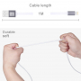 HAWEEL kabel za sinkronizaciju i napajanje s dvostrukim 2u1 USB-A / Lightning / Micro USB konektorom za Apple i ostali uređaji - 1 m - bijela