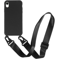 Mat maska s podesivim remenom za iPhone XR - crna