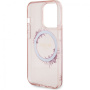 Guess Flowers Ring Glossy Logo Cover s MagSafe za iPhone 16 Pro - Pink