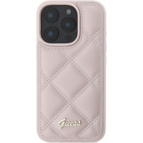 Guess Prošivena maska za iPhone 16 Pro - roza