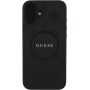 Guess Maska Saffiano Peony Stamp sa MagSafe za iPhone 16 - crna