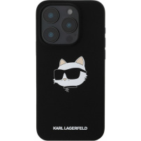 Karl Lagerfeld Choupette Head Silicone Cover sa MagSafe za iPhone 16 Pro - crna