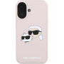 Karl Lagerfeld Silikonska maska Double Heads sa MagSafe za iPhone 16 - Pink