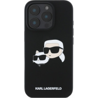 Karl Lagerfeld Silikonska maska Double Heads sa MagSafe za iPhone 16 Pro - crna