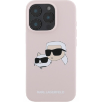 Karl Lagerfeld Silikonska maska Double Heads sa MagSafe za iPhone 16 Pro - Pink